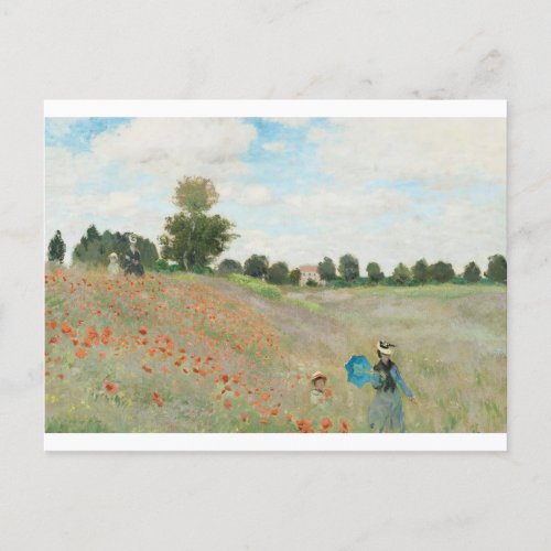 The Poppy Field near Argenteuil by Claude Monet Postcard