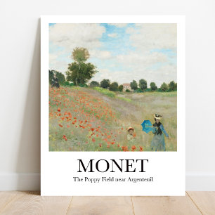The Poppy Field near Argenteuil by Claude Monet Poster
