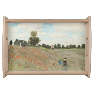 The Poppy Field near Argenteuil by Claude Monet Serving Tray
