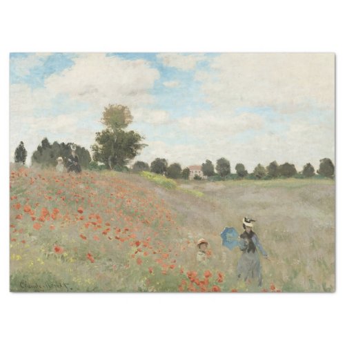 The Poppy Field near Argenteuil by Claude Monet Tissue Paper