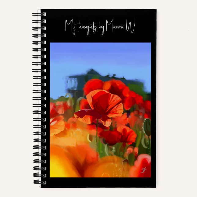 The Poppy House - Artistic Customizable Notebook (Front)