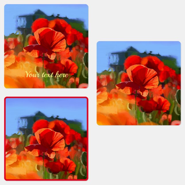 The poppy house - customizable oil painting labels (Group)