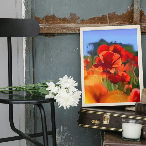 The poppy house _ oil painting canvas print