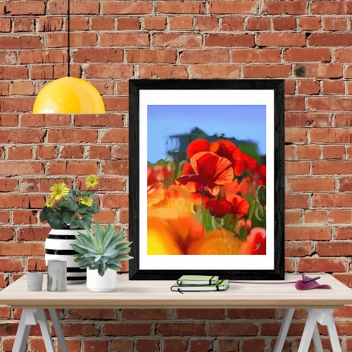 The poppy house _ oil painting photo print