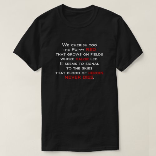 The Poppy Red Remembrance Day T_Shirts