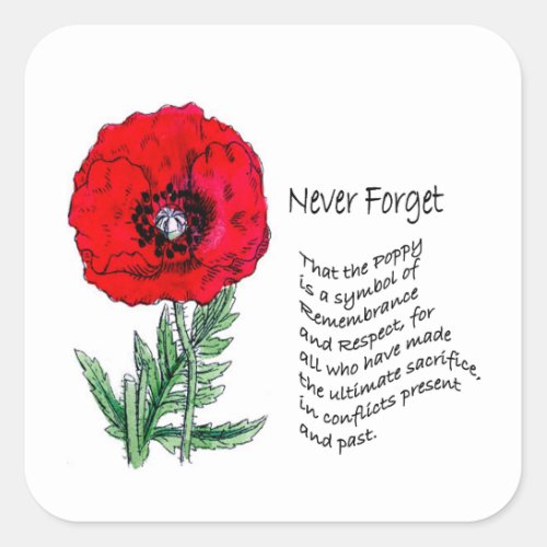 The Poppy Remembrance Day Stickers