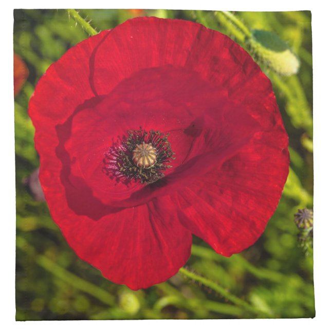 The poppy series #2 cloth napkin (Front)
