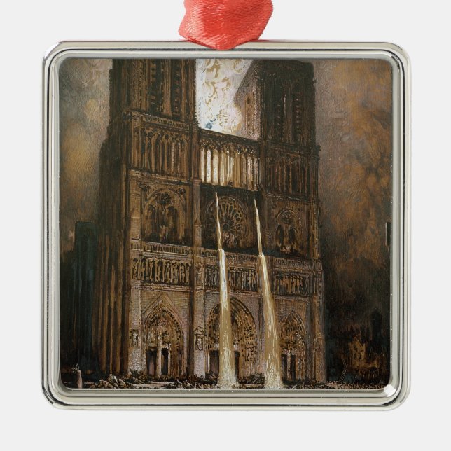 The Populace Besieging Notre-Dame Metal Ornament (Front)