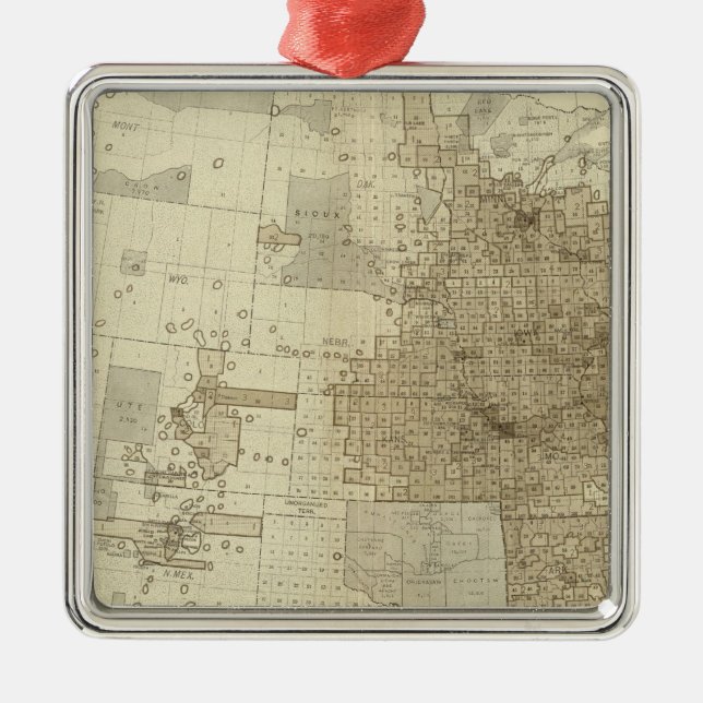 the Population density of counties Metal Ornament (Front)