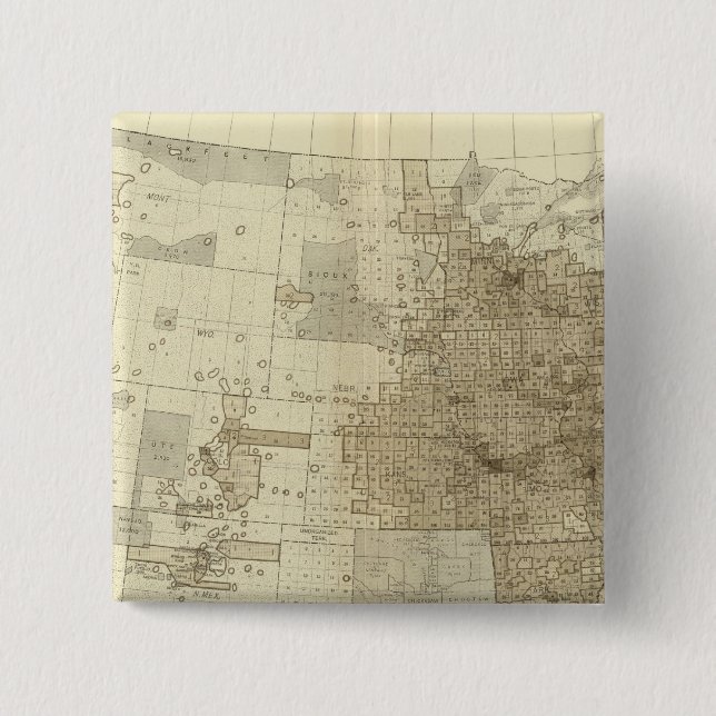 the Population density of counties Pinback Button (Front)
