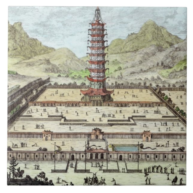 The Porcelain Tower of Nanking, plate 12 from 'Ent Ceramic Tile (Front)