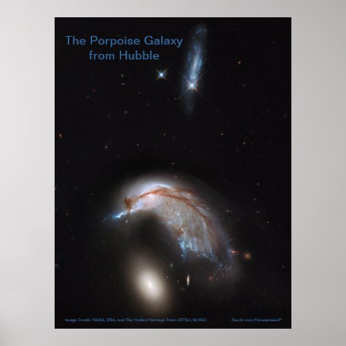 The Porpoise Galaxy from Hubble NGC 2936 _poster Poster