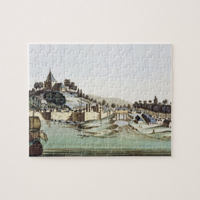 The port and town of Malacca, Malaysia, illustrati Jigsaw Puzzle (Horizontal)