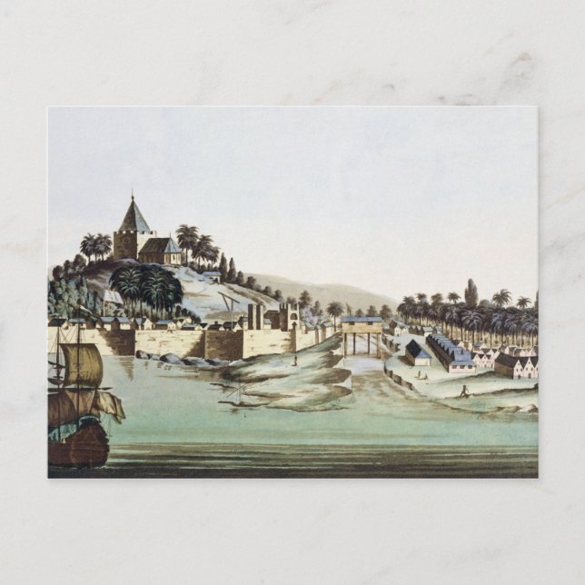 The port and town of Malacca, Malaysia, illustrati Postcard (Front)