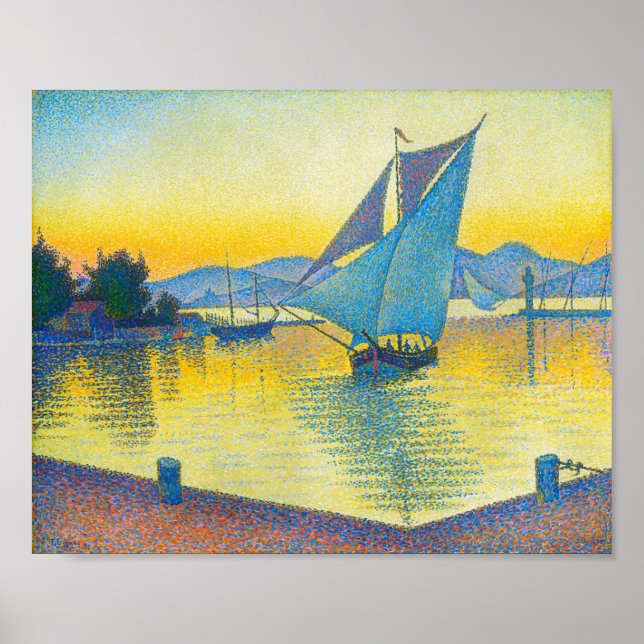 The Port at Sunset, Signac Poster (Front)