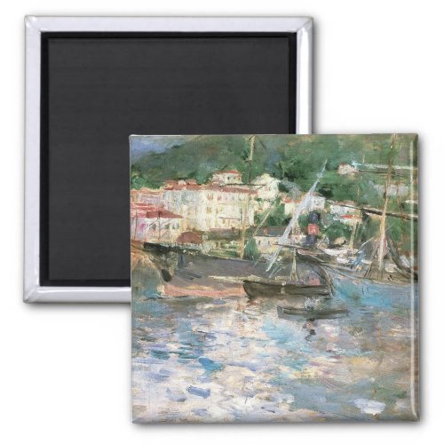 The Port Nice by Berthe Morisot Vintage Fine Art Magnet