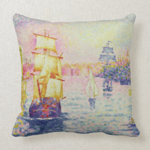 The Port of Marseilles, c.1909 (oil on canvas) Throw Pillow