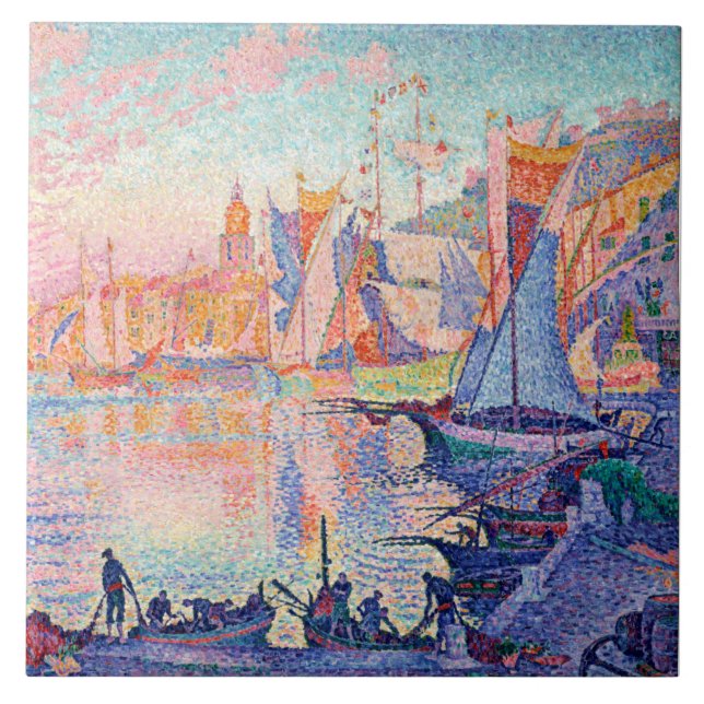 The Port of Saint-Tropez, Signac Ceramic Tile (Front)