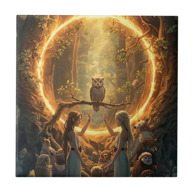 The Portal Between Trees Ceramic Tile (Front)