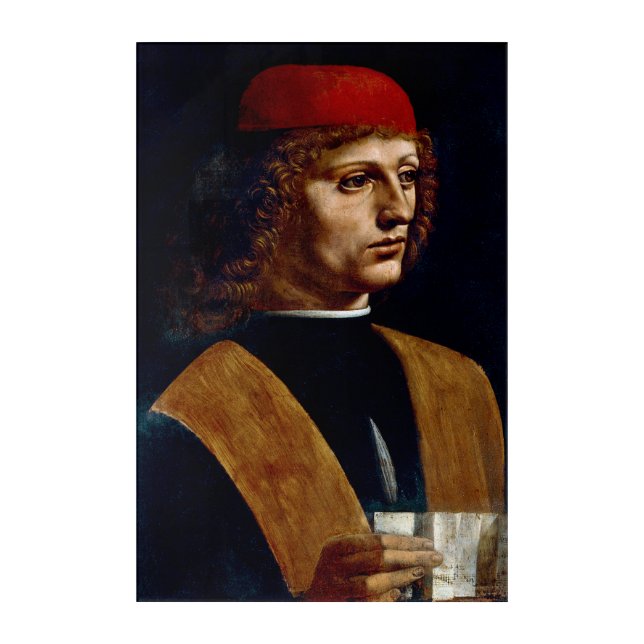 The Portrait of a Musician by Leonardo da Vinci Acrylic Print (Front)