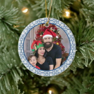 The Portuguese Family photo with tiles frame Ceramic Ornament
