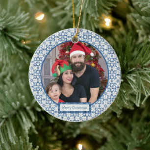 The Portuguese Family photo with tiles frame Ceramic Ornament