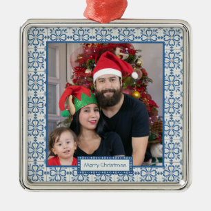 The Portuguese Family photo with tiles frame Metal Ornament