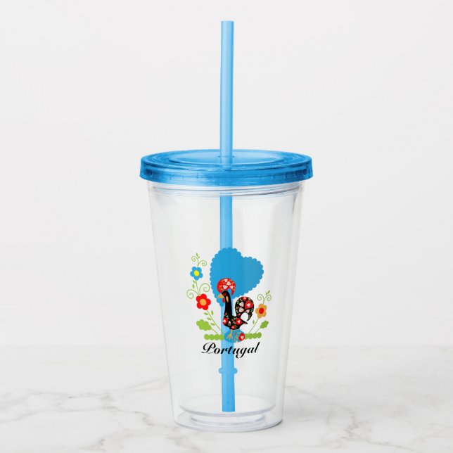 The Portuguese Rooster Acrylic Tumbler (Front)