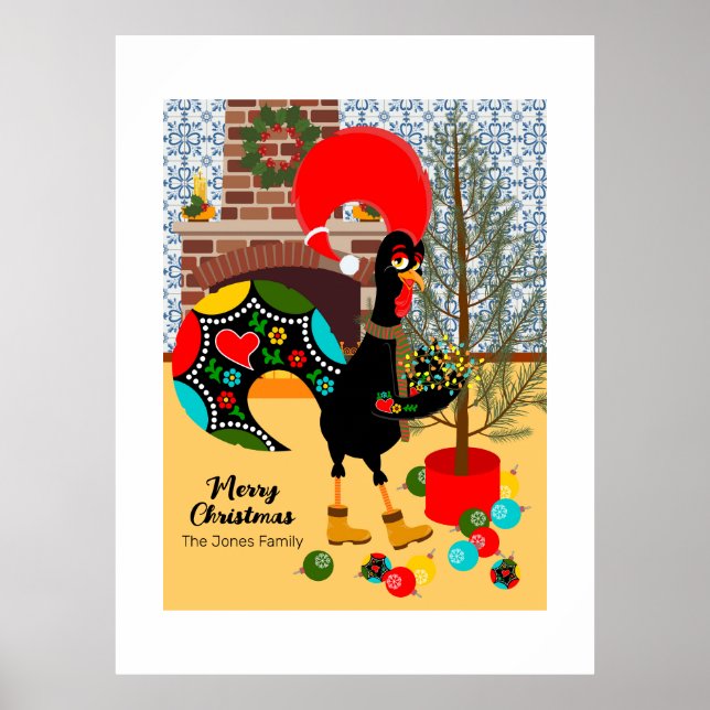 The Portuguese Rooster and the lights of Christmas Poster (Front)