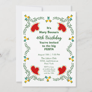 The Portuguese Rooster Birthday Party   Invitation