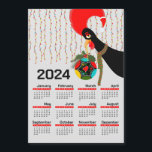 The Portuguese Rooster Christmas 2024 Calendar<br><div class="desc">Pine tree needles and holly and scarlet fruits adorne a bauble that captures the very essence of the festive holiday. A Portuguese Christmas bauble stands as a perfect circle—an emblem of unity and harmony that symbolizes togetherness. The round bauble has flowers, foliage, and semi-circles, in a palette of vibrant colors...</div>