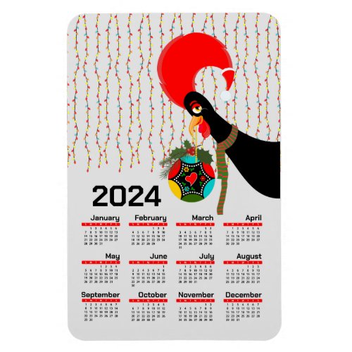 The Portuguese Rooster Christmas 2024 Calendar Magnet