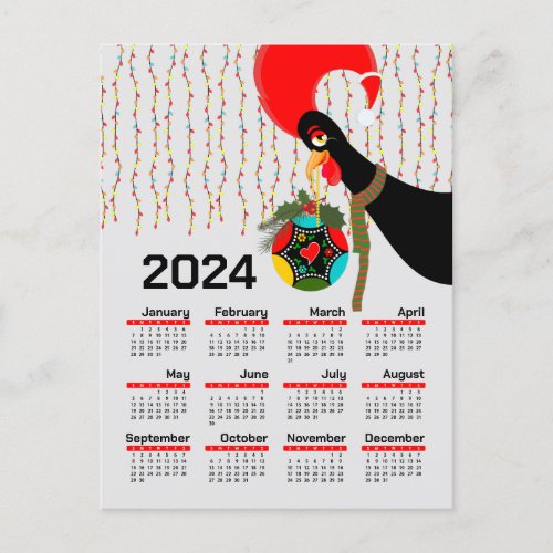 The Portuguese Rooster Christmas 2024 Calendar Postcard