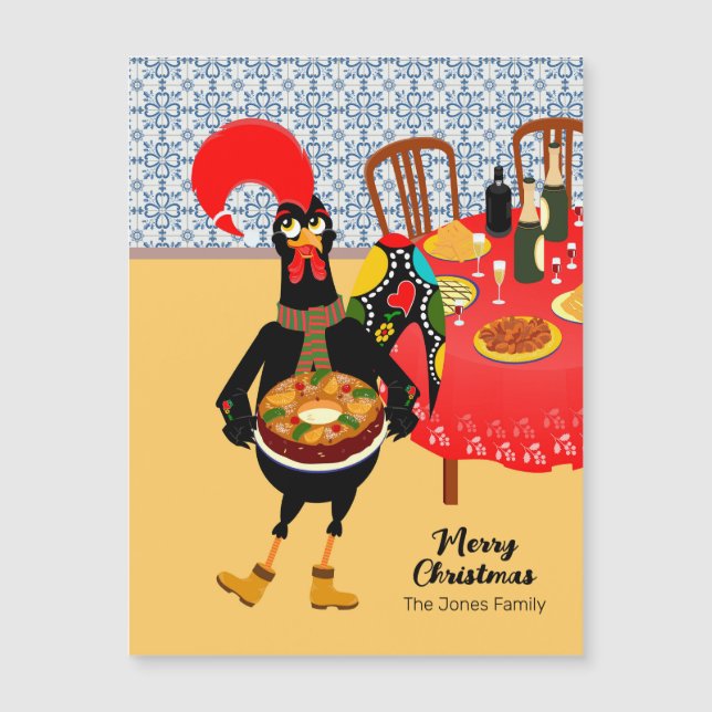 The Portuguese Rooster loves King Cake card (Front)