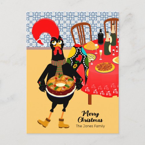 The Portuguese Rooster loves King Cake Postcard