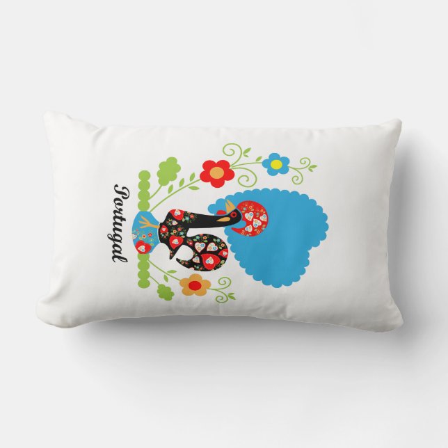 The Portuguese Rooster Lumbar Pillow (Front)