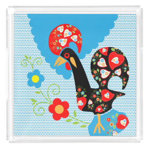 The Portuguese Rooster of Barcelos Acrylic Tray
