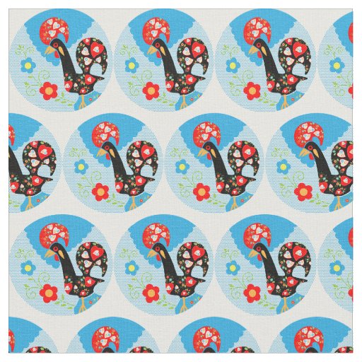 The Portuguese Rooster of Barcelos Fabric