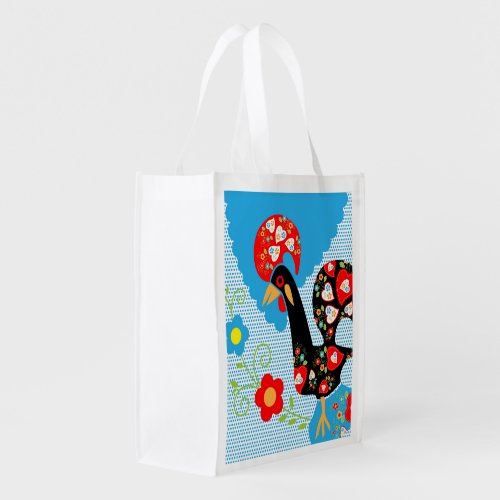 The Portuguese Rooster of Barcelos Grocery Bag