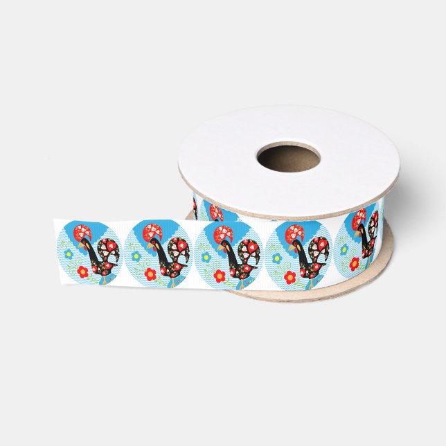 The Portuguese Rooster of Barcelos Grosgrain Ribbon (Spool)