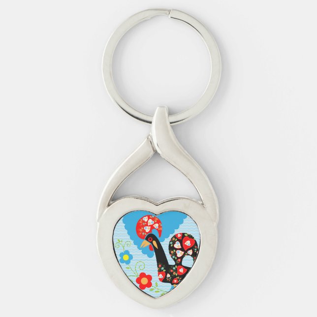 The Portuguese Rooster of Barcelos  Keychain (Front)
