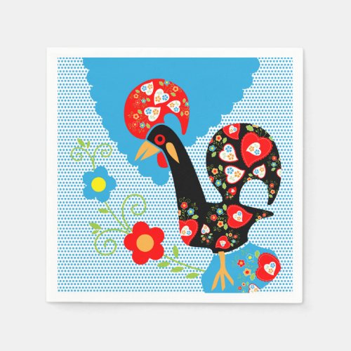 The Portuguese Rooster of Barcelos Paper Napkins
