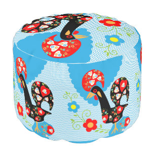 The Portuguese Rooster of Barcelos Pouf