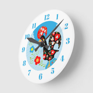 The Portuguese Rooster of Barcelos Round Clock