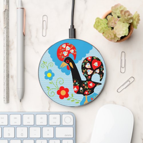 The Portuguese Rooster of Barcelos Wireless Charger