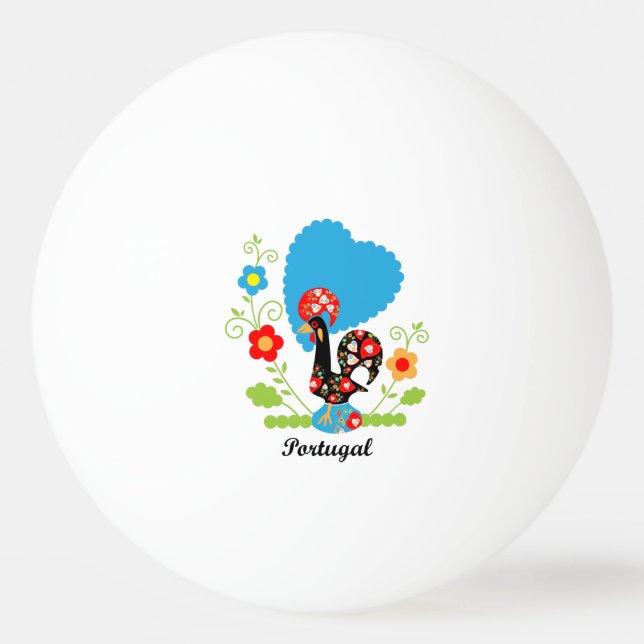 The Portuguese Rooster Ping Pong Ball (Front)
