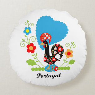 The Portuguese Rooster Round Pillow