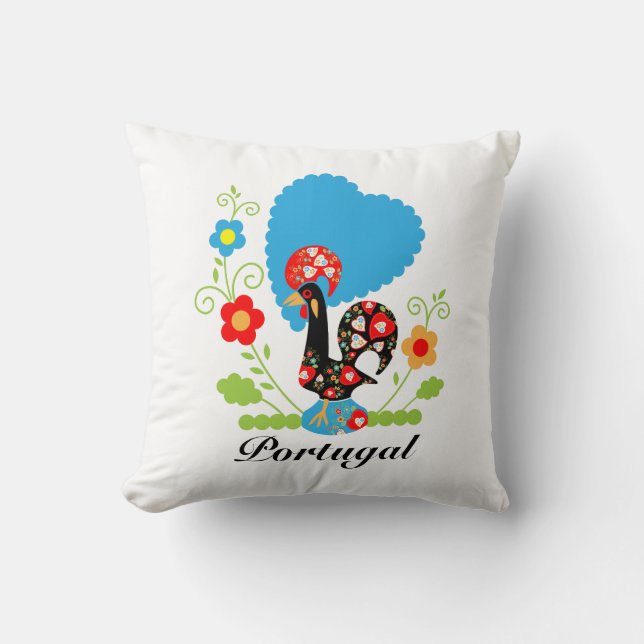 The Portuguese Rooster  Throw Pillow (Front)