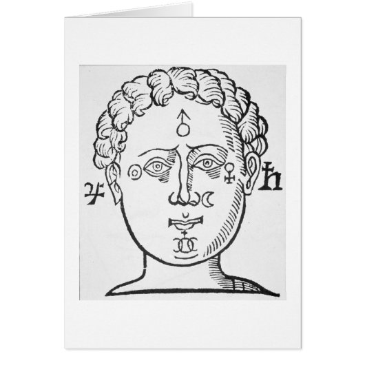 The Position of the Planets in the Human Head, cop Cards (Front)