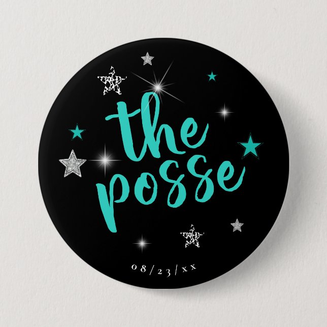 The Posse Disco Bachelorette Teal ID925 Button (Front)